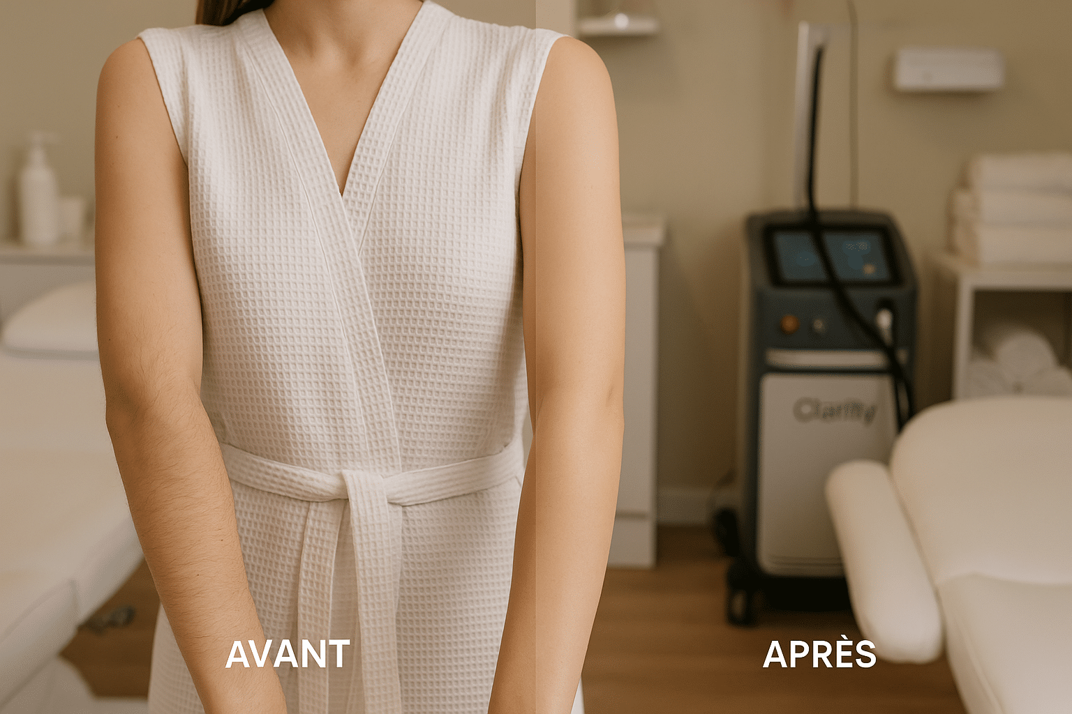 Avant / Après épilation laser bras
